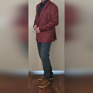 UNTUCKit Red Plaid Men's Blazer